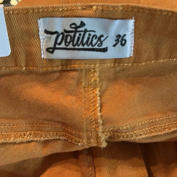 Politics rhinestone khaki/green distressed jeans men’s size 36/32 - Picture 11 of 13